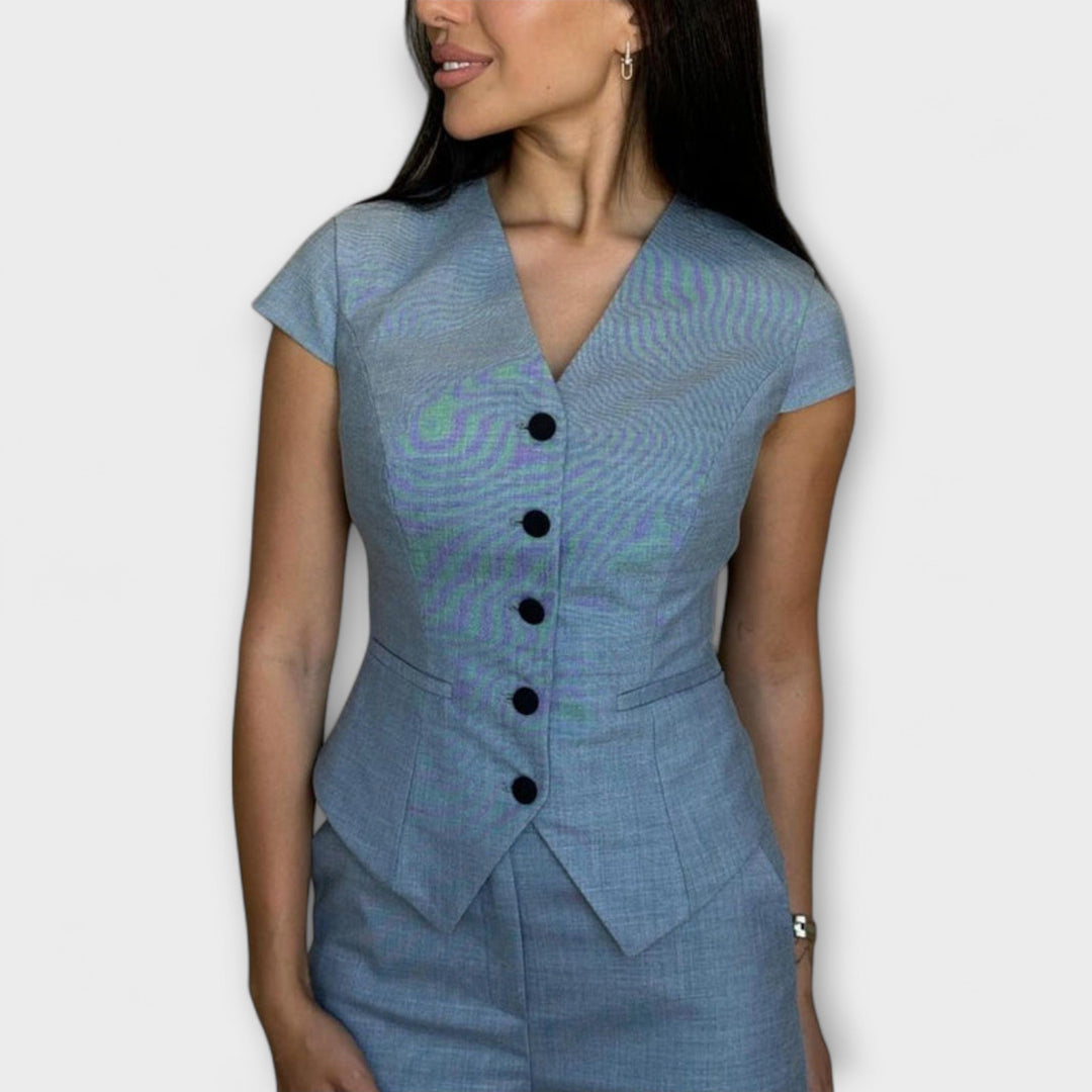 Ivy - Stilīgs komplekts ar V veida izgriezumu un biksēm