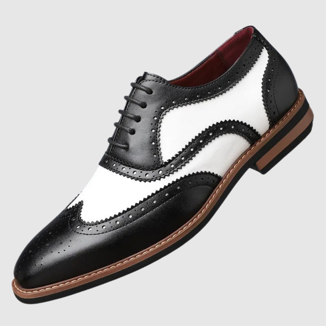 Vīriešu apavi – divkrāsu āda ar brogue detaļām