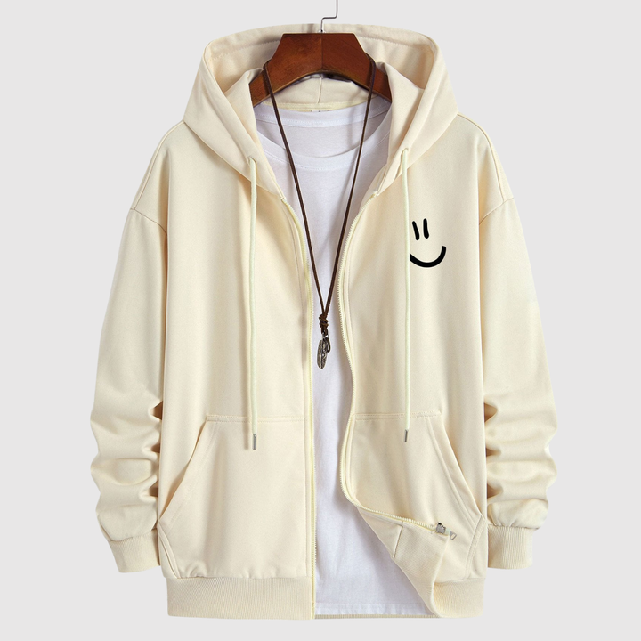 Søren – Krekls ar kapuci un smaidošu druku, brīva piegriezuma