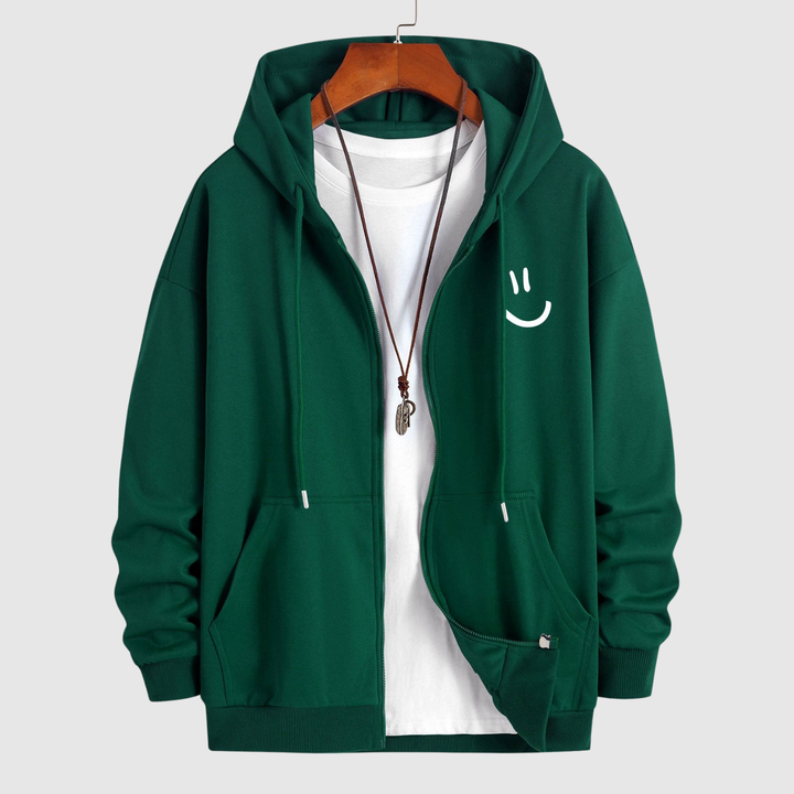 Søren – Krekls ar kapuci un smaidošu druku, brīva piegriezuma