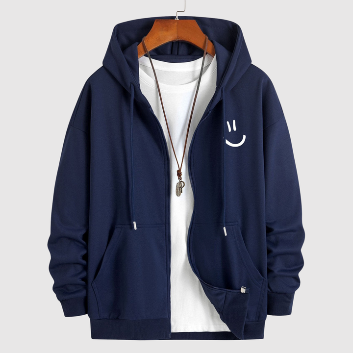 Søren – Krekls ar kapuci un smaidošu druku, brīva piegriezuma