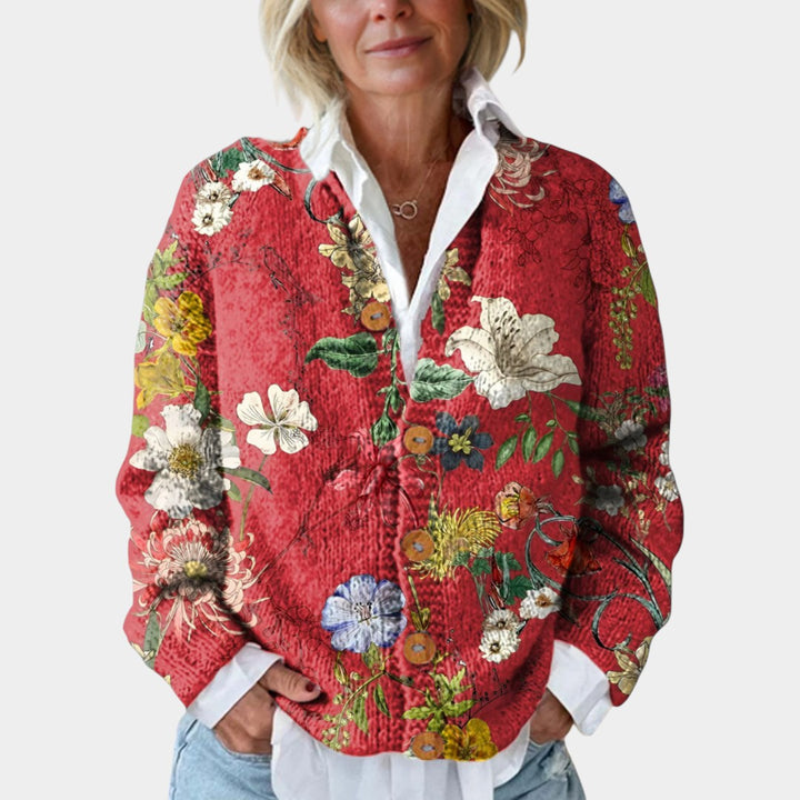 Madara – Rudens kardigāns ar ziedu rakstu