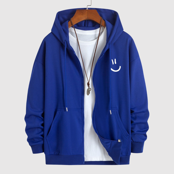 Søren – Krekls ar kapuci un smaidošu druku, brīva piegriezuma