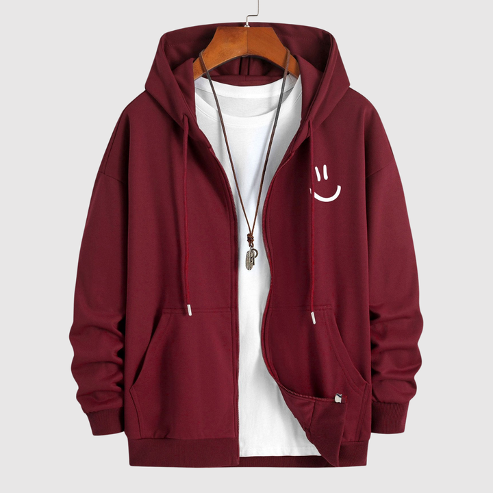 Søren – Krekls ar kapuci un smaidošu druku, brīva piegriezuma