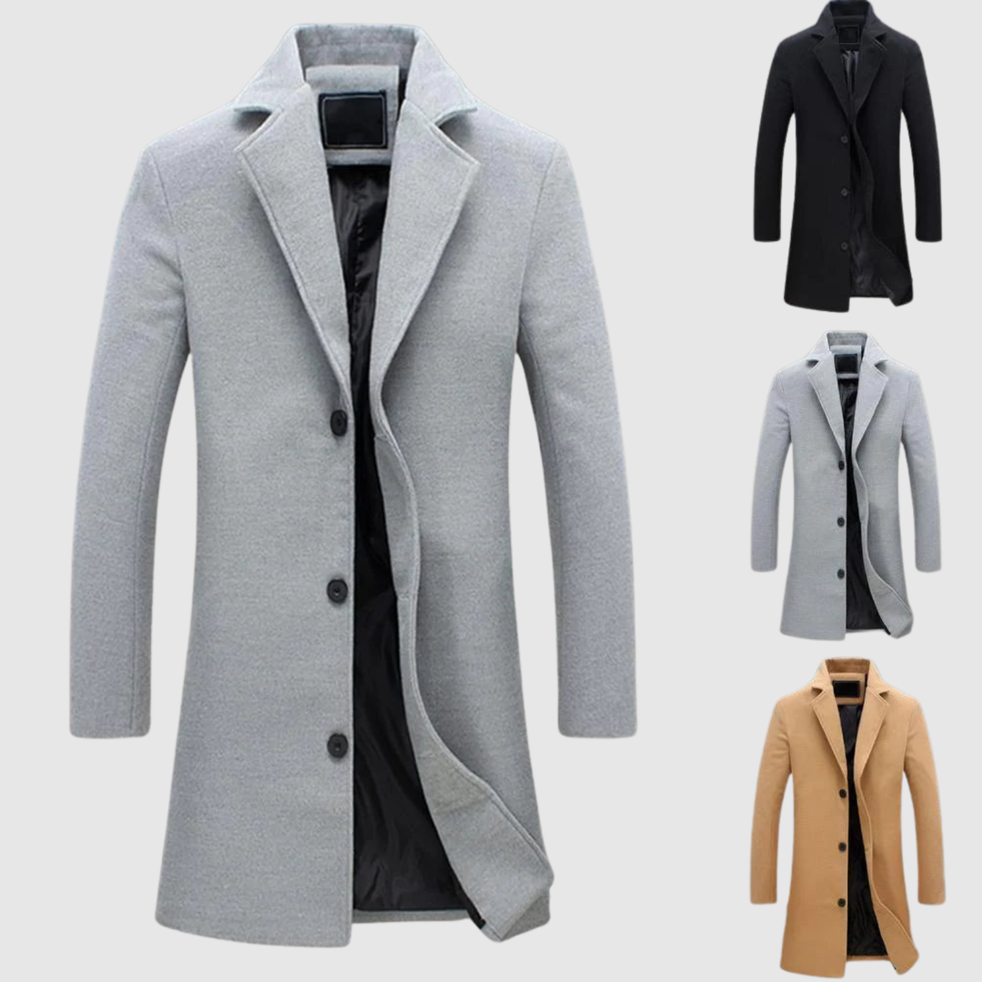 Nikolajs – Klasiska vilnas mētelis ar pogām