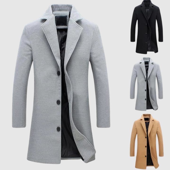 Nikolajs – Klasiska vilnas mētelis ar pogām