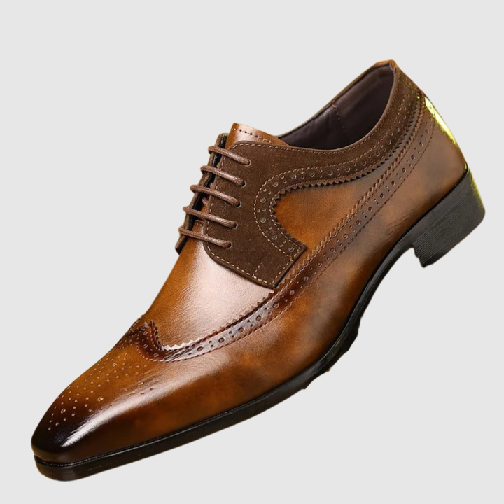 Viliams – Klasiskas biznesa kurpes no ādas ar brogu detaļām