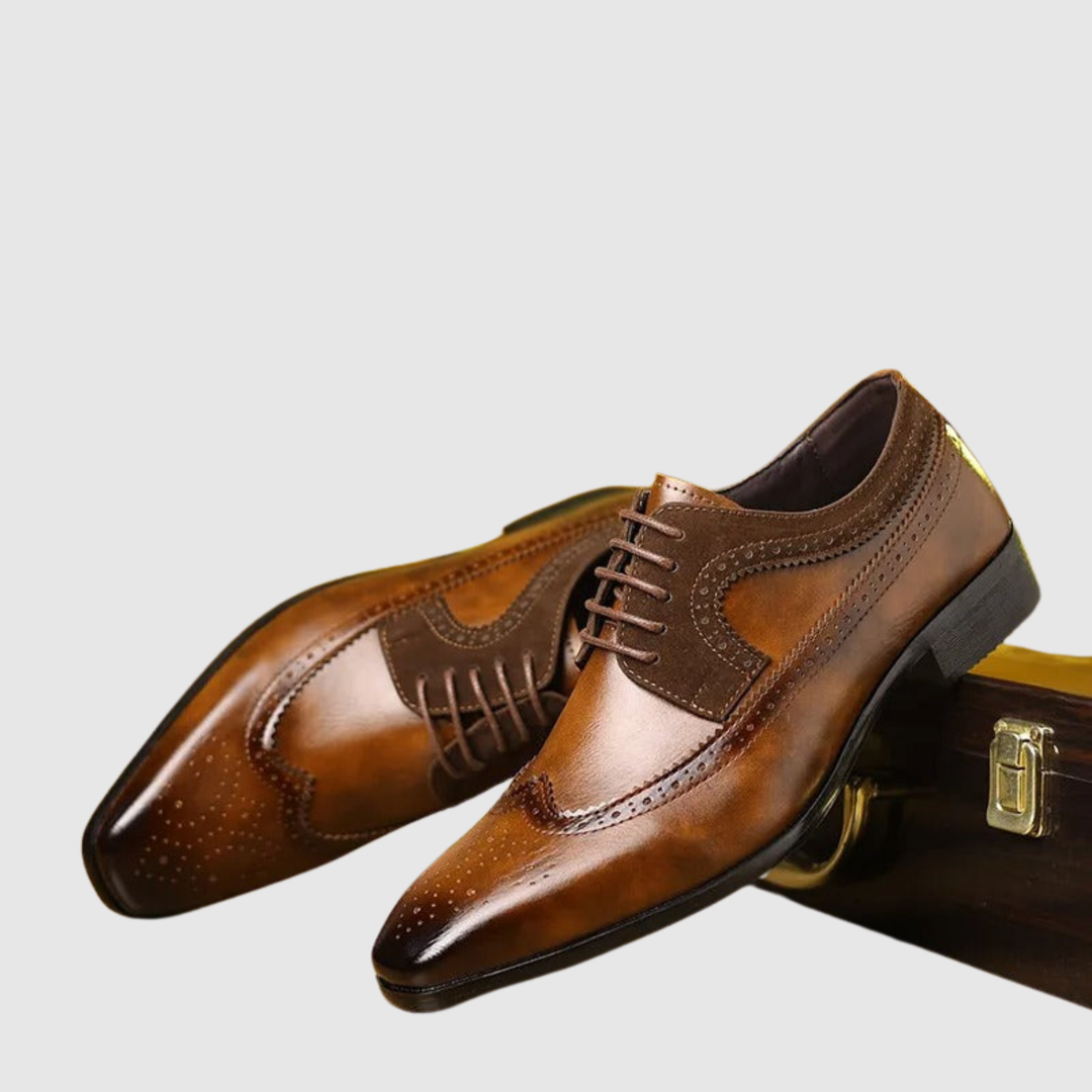 Viliams – Klasiskas biznesa kurpes no ādas ar brogu detaļām