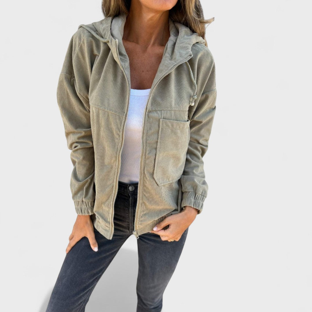 Veronika - Samta jaka ar kapuci un rāvējslēdzēju