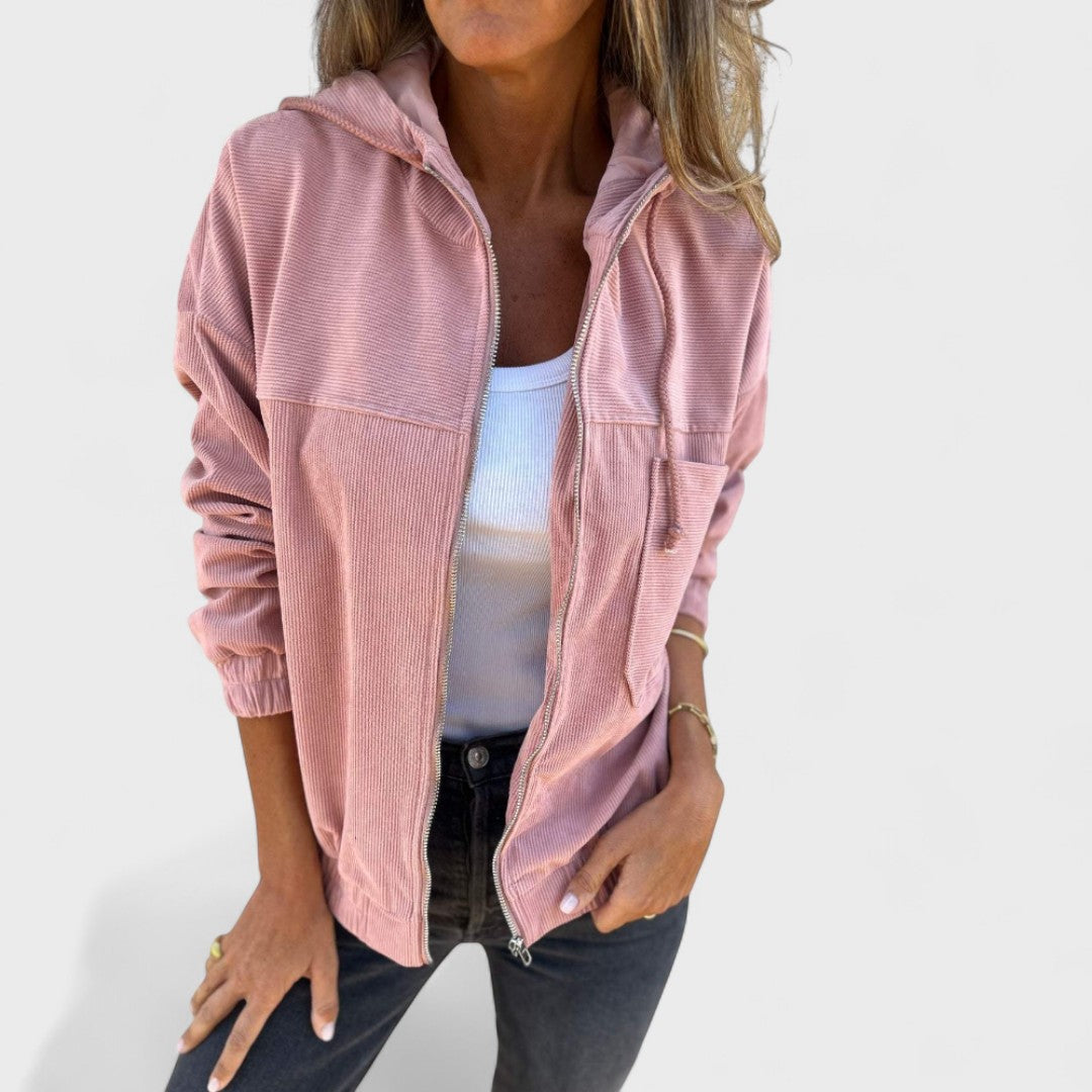 Veronika - Samta jaka ar kapuci un rāvējslēdzēju