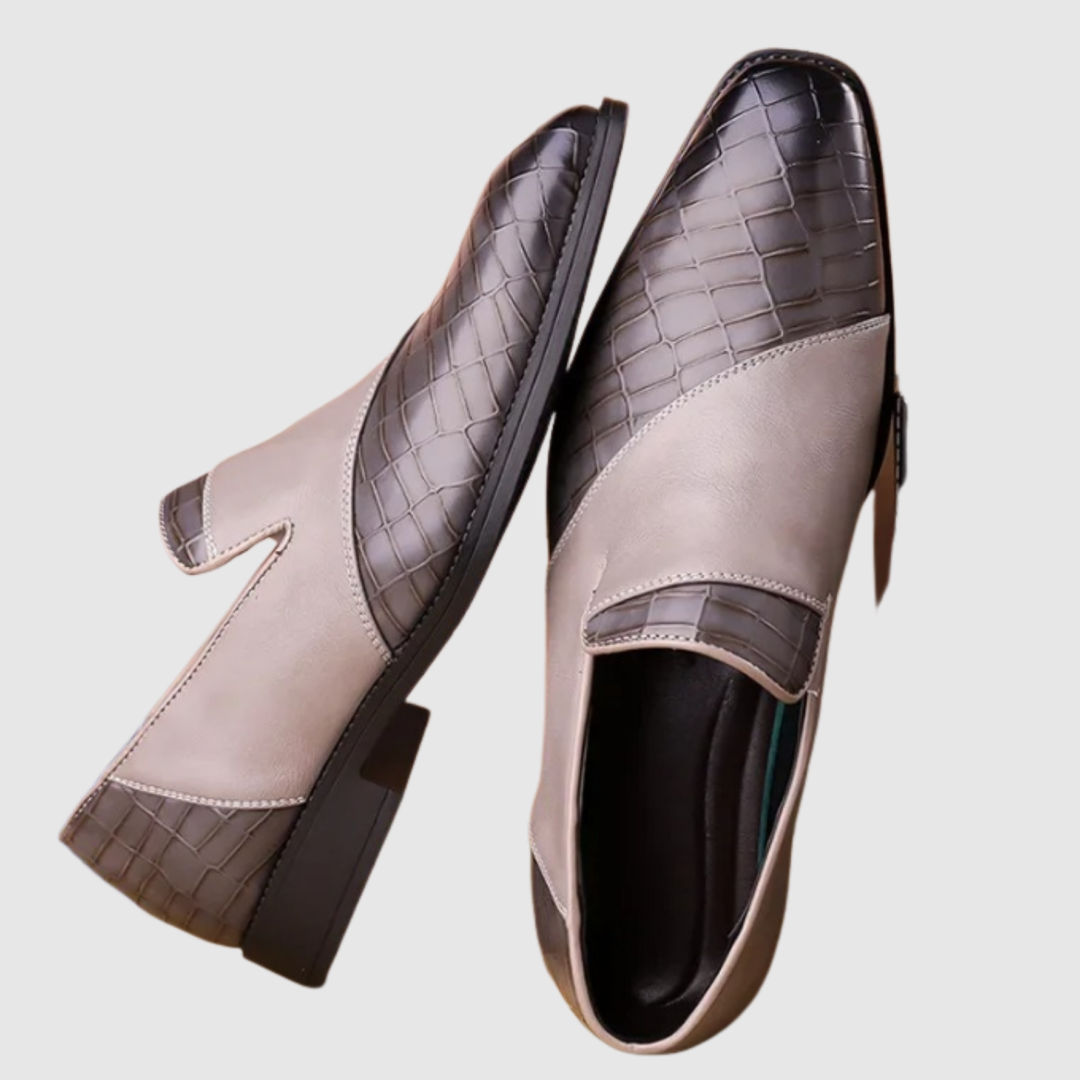 Viktors – Slip-on vīriešu kurpes ar austas ādas izskatu