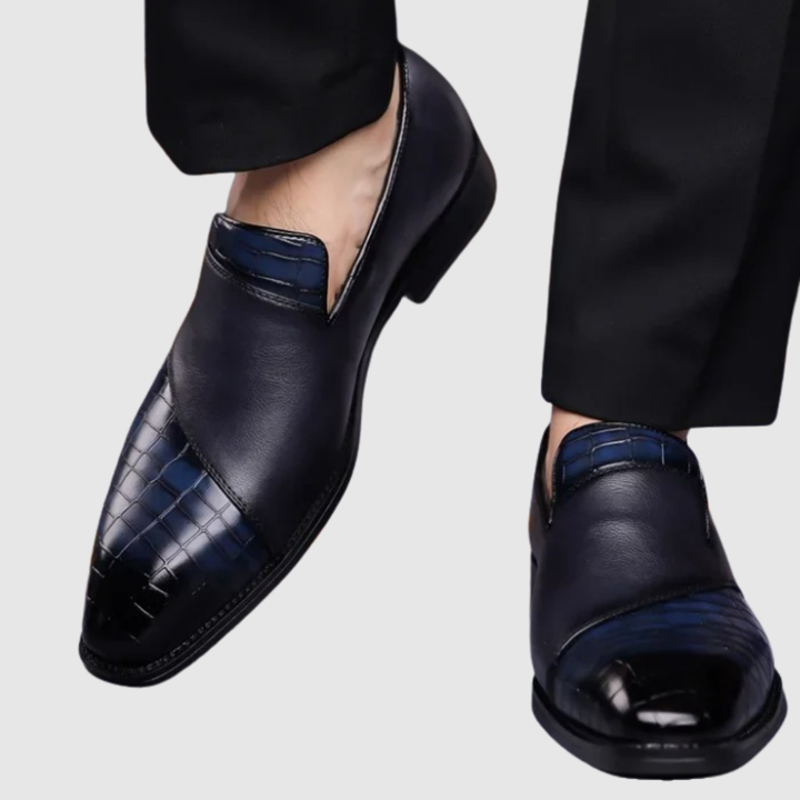 Viktors – Slip-on vīriešu kurpes ar austas ādas izskatu