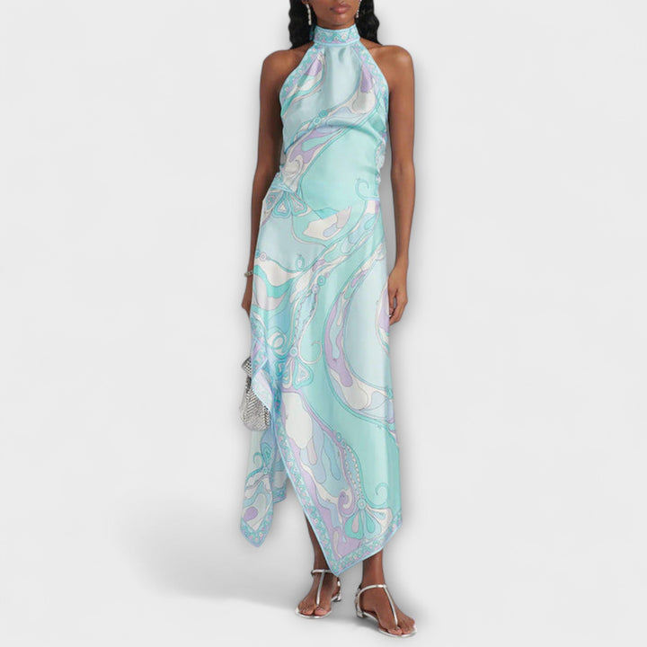 Everly - Sada halterneck tops un asimetrisks midi svārks