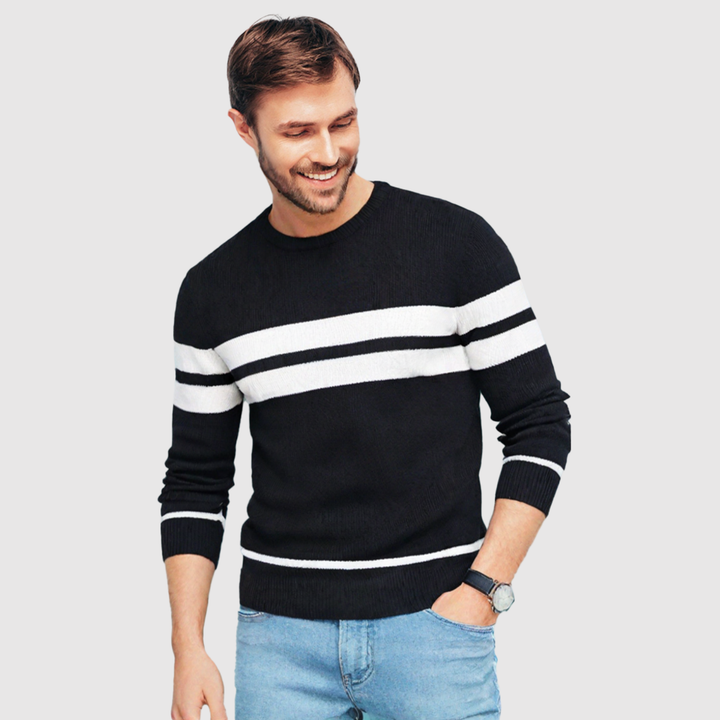 Klaus – Adīta džemperis ar dubultām svītrām