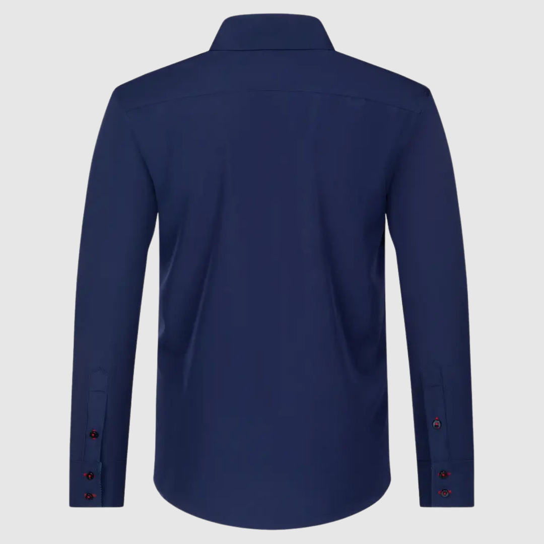 Emil - Garās piedurknes krekls ar dubultajiem pogām