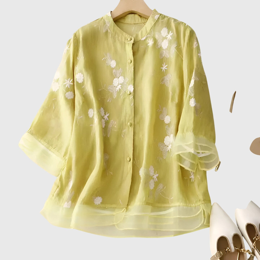 Nellie™ | Elegants tops ar izšūtām ziediem