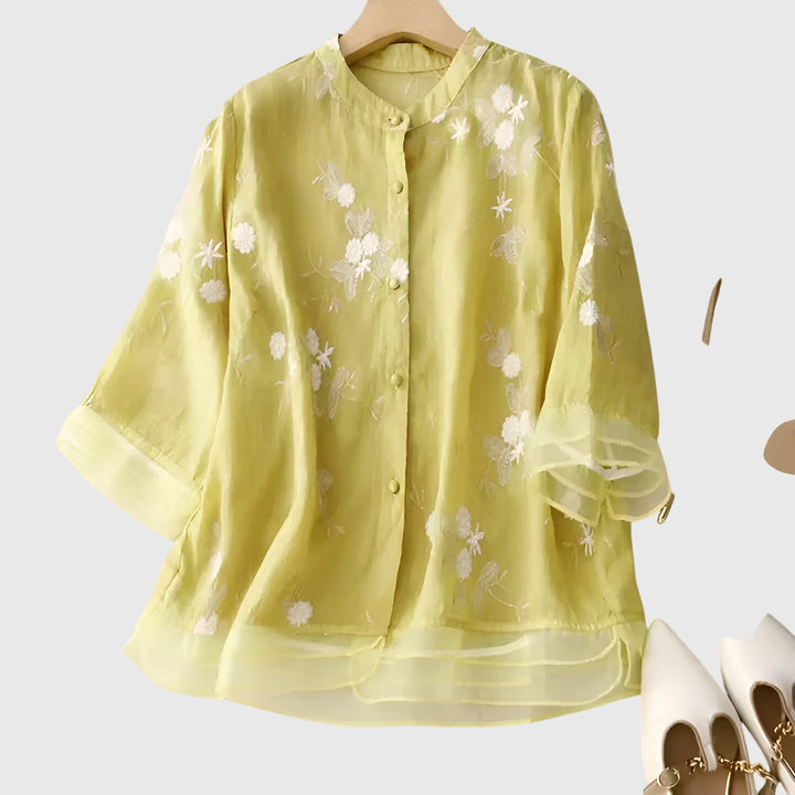 Nellie™ | Elegants tops ar izšūtām ziediem