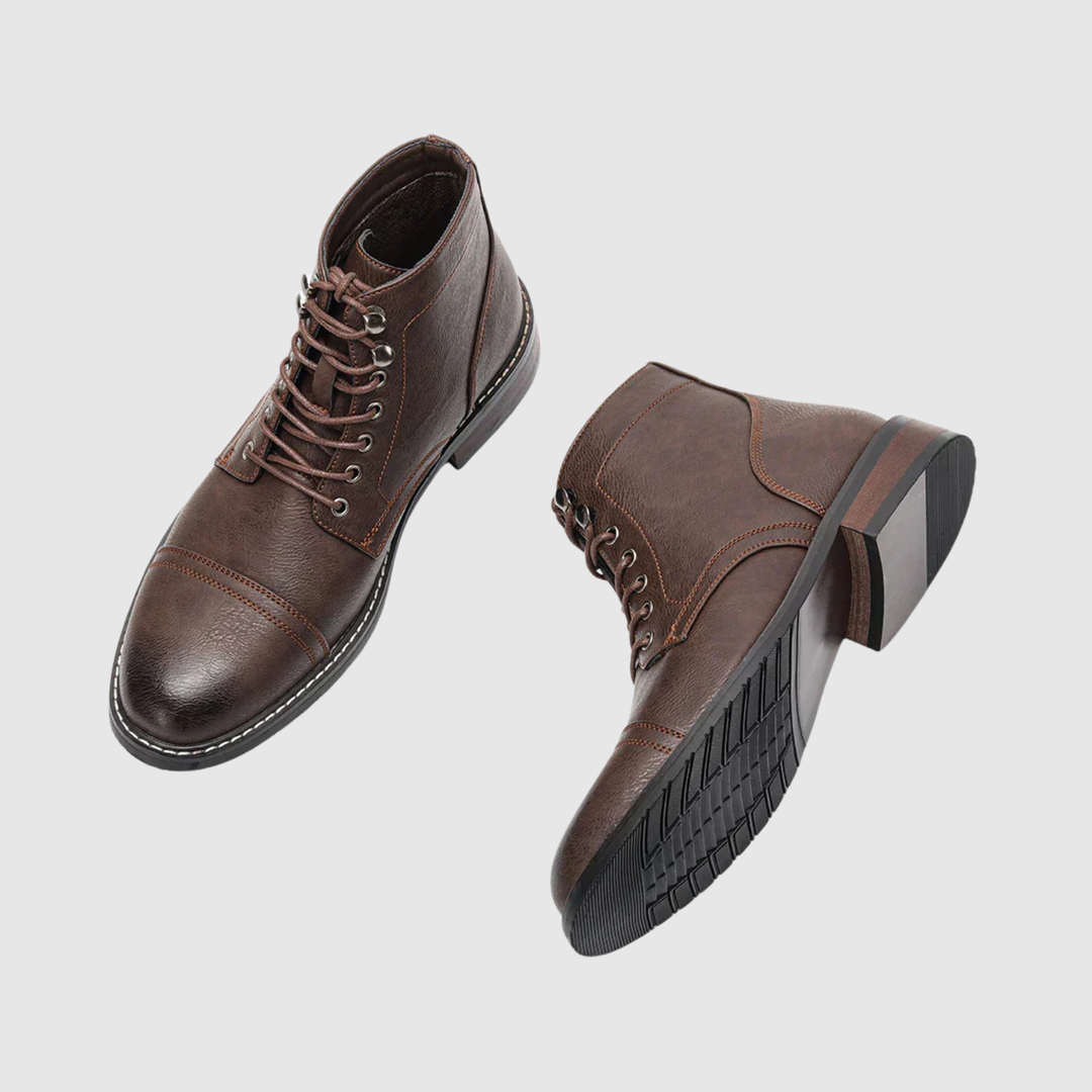 Henrik – Ādas zābaki Brūnā Elegancē un Zīda Apdarē