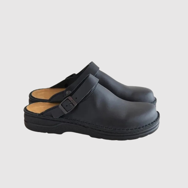 Henrik – Komforta Ādas Koka Kurpes ar Regulējamu Siksniņu