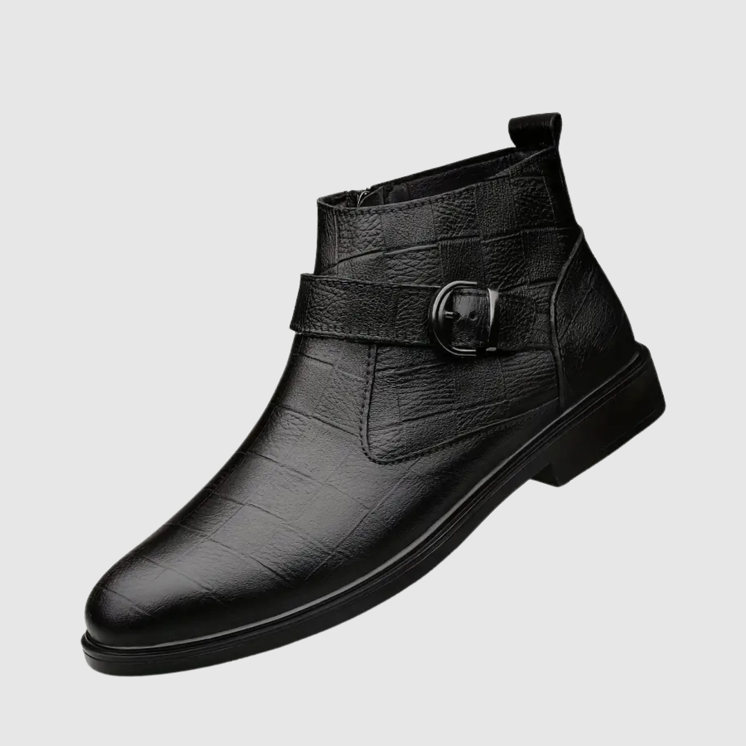 Henrik – Ādas zābaki ar jostas sprādzi un klasisku stilu