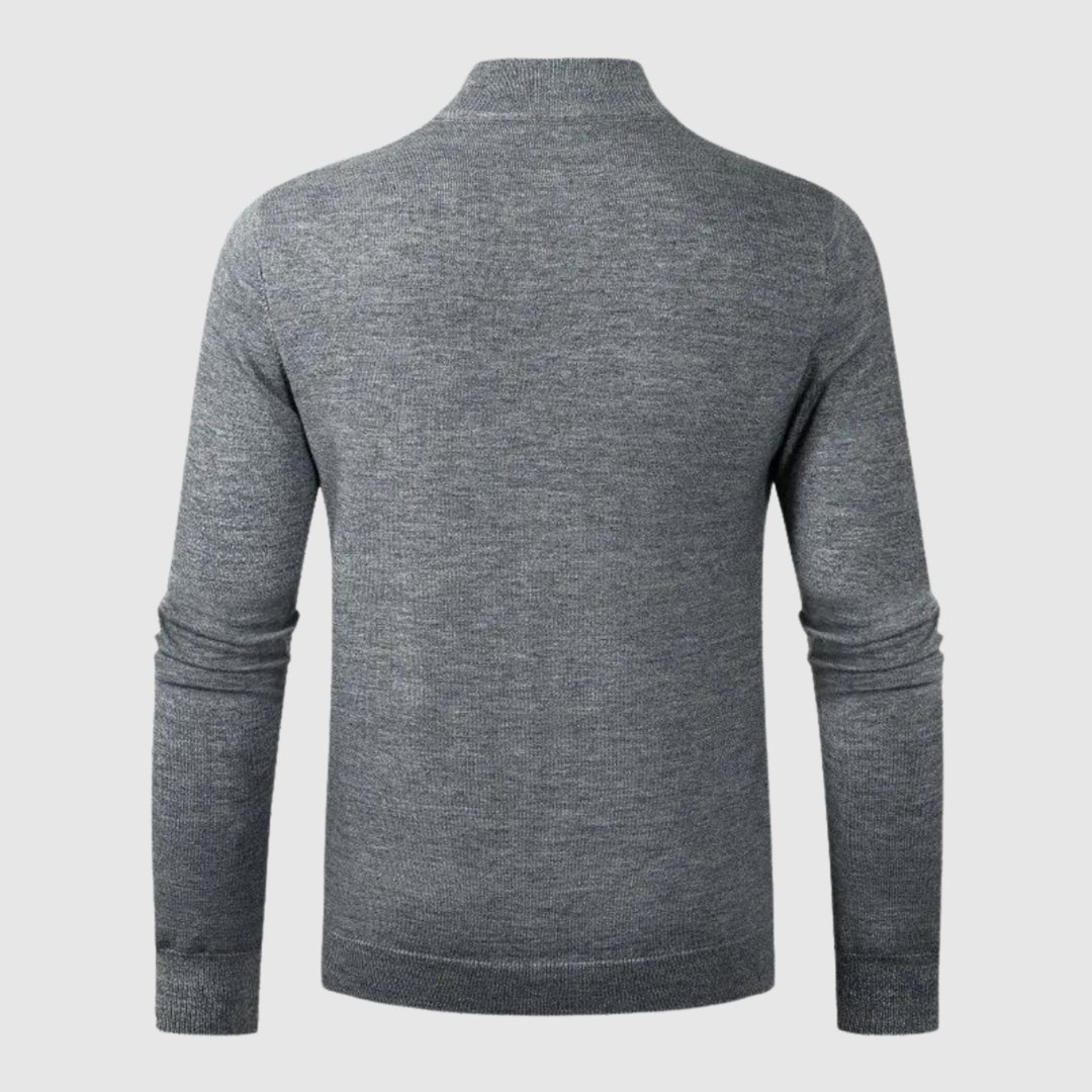 Klaus – Pus-zip džemperis adījumā