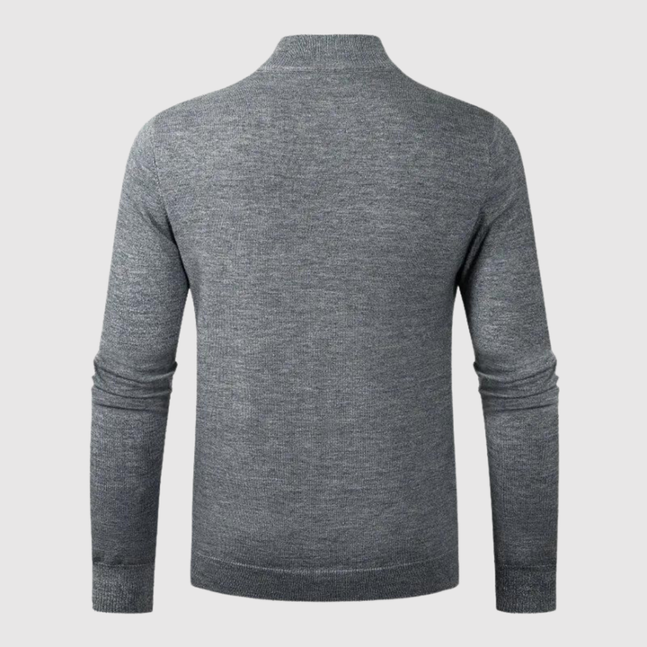 Klaus – Pus-zip džemperis adījumā