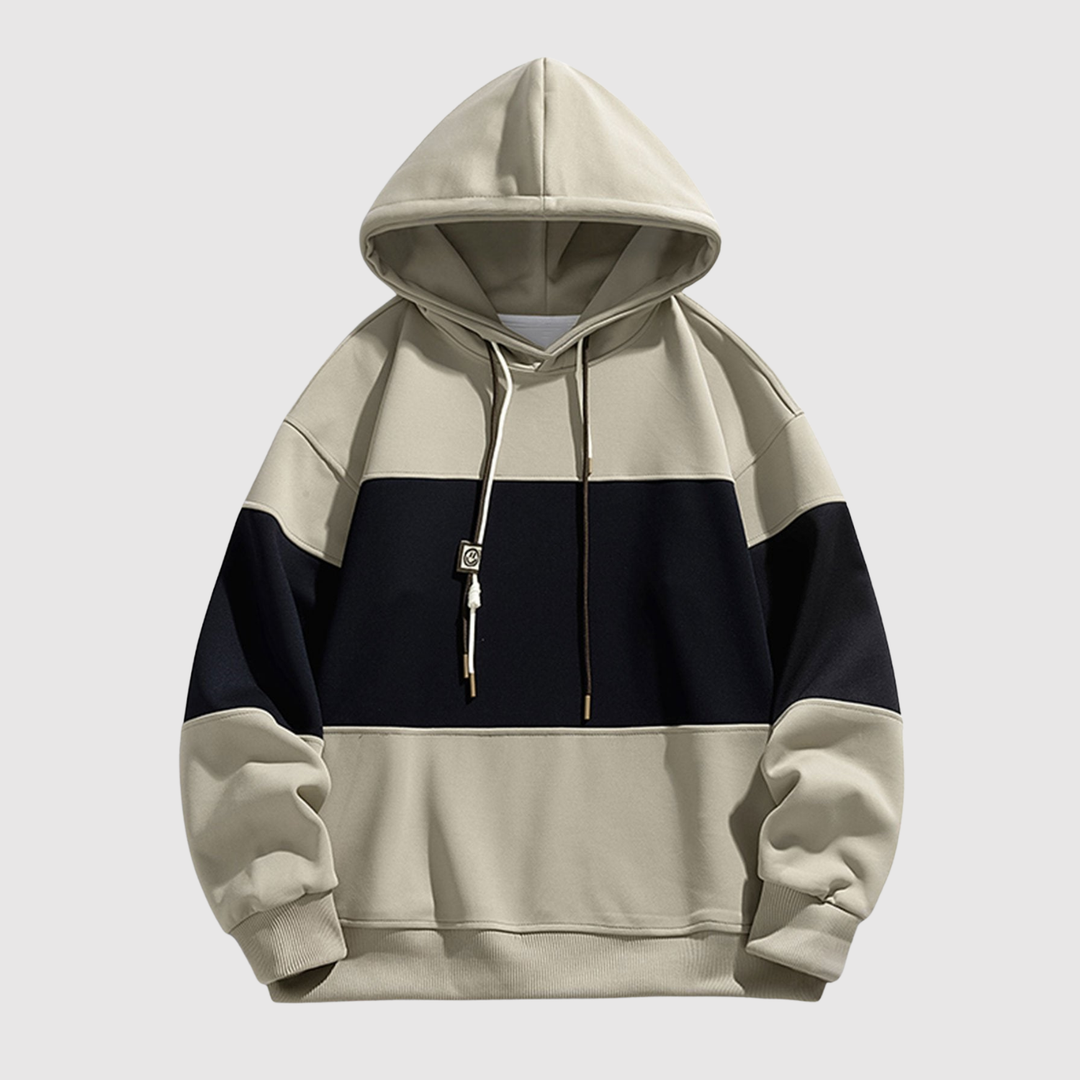 Klaus – Hoodie ar platām kontrastējošām svītrām