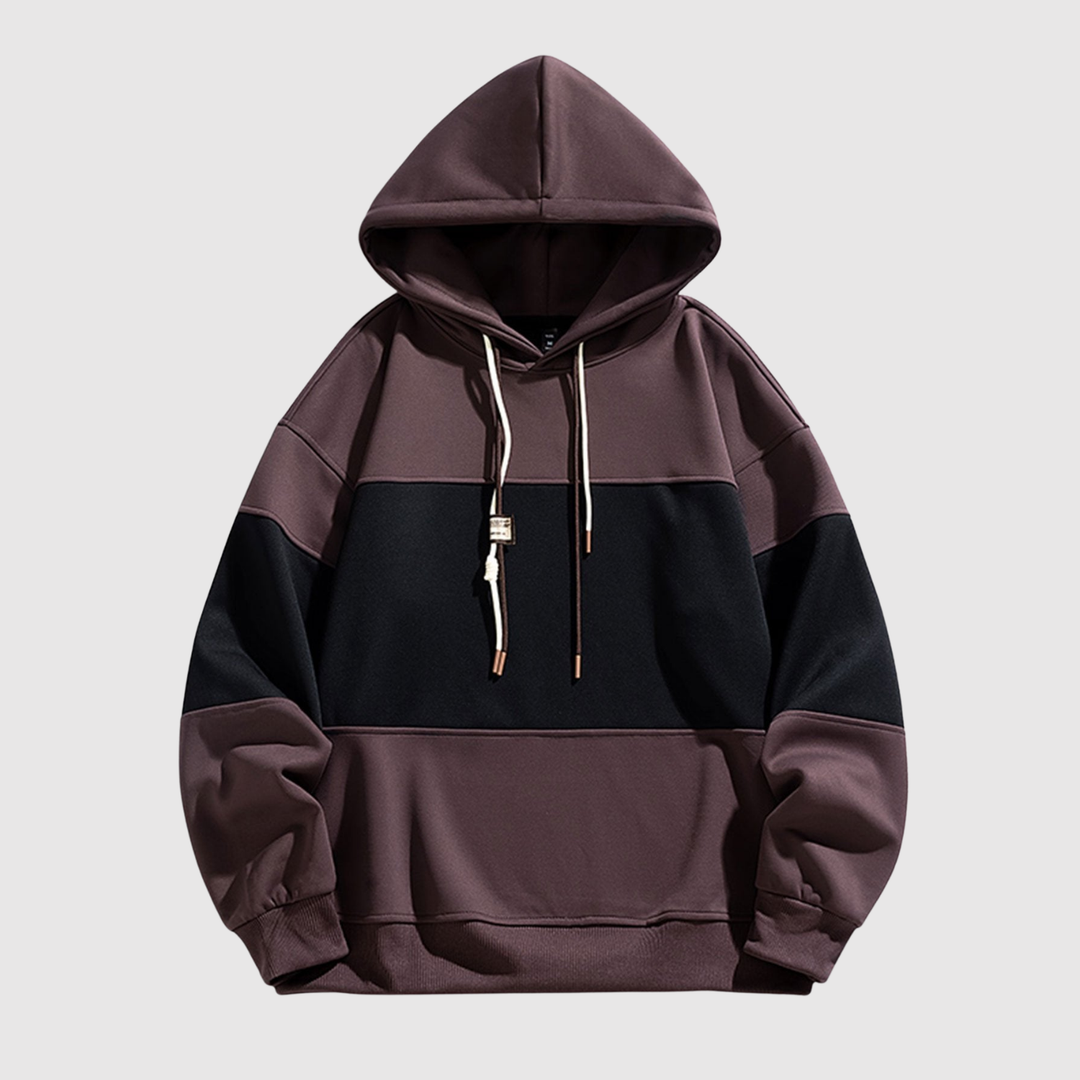 Klaus – Hoodie ar platām kontrastējošām svītrām