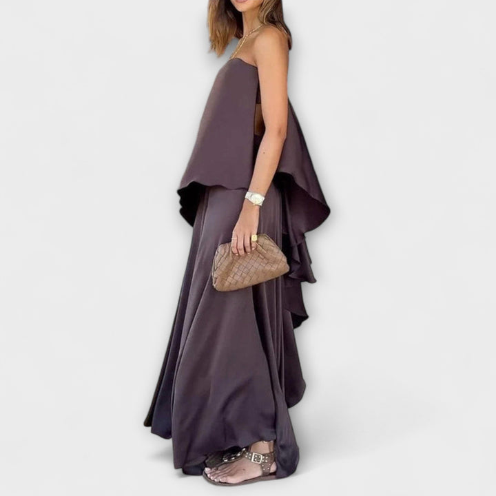 Ruby - Elegants bez piedurknēm tops un svārki