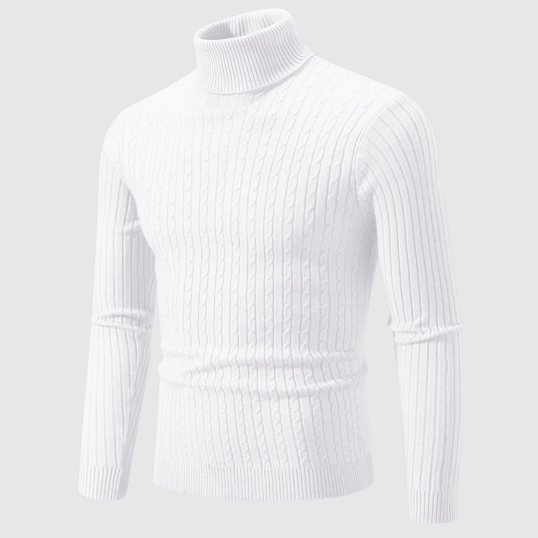 Klaus – Klasisks rullekrāvas džemperis ar ribu struktūru
