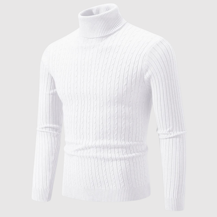 Klaus – Klasisks rullekrāvas džemperis ar ribu struktūru