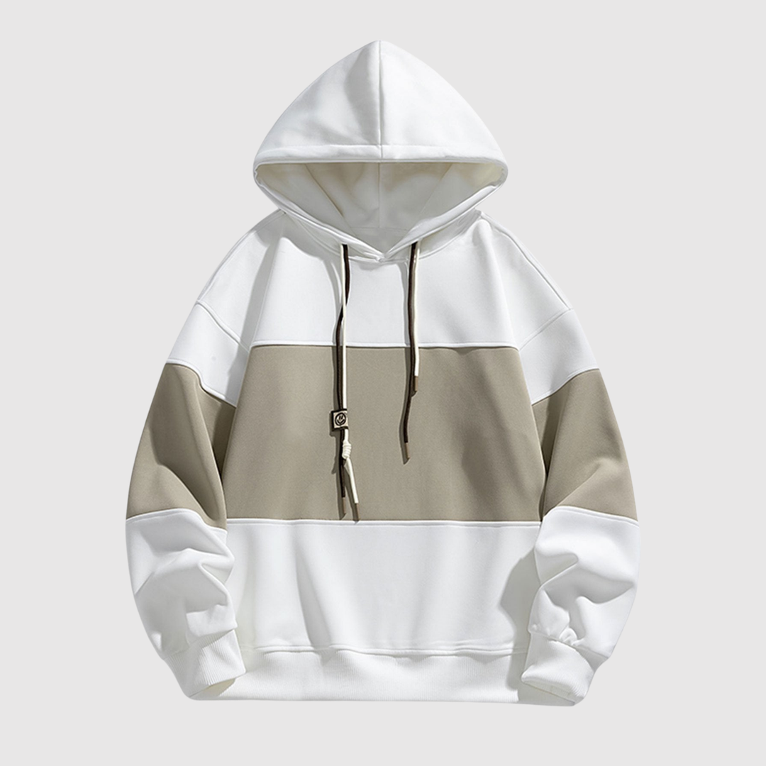 Klaus – Hoodie ar platām kontrastējošām svītrām