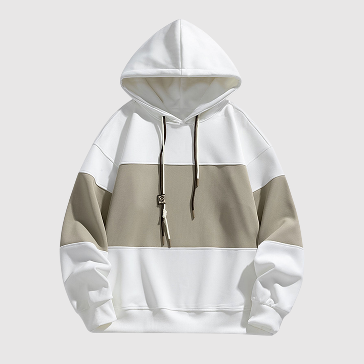 Klaus – Hoodie ar platām kontrastējošām svītrām