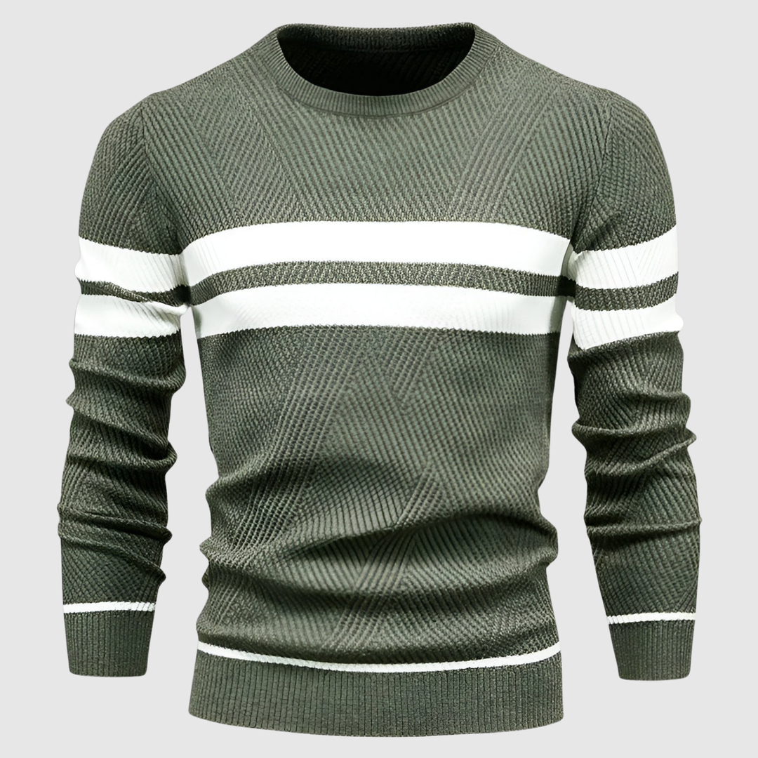 Klaus – Adīta džemperis ar kontrastējošām svītrām