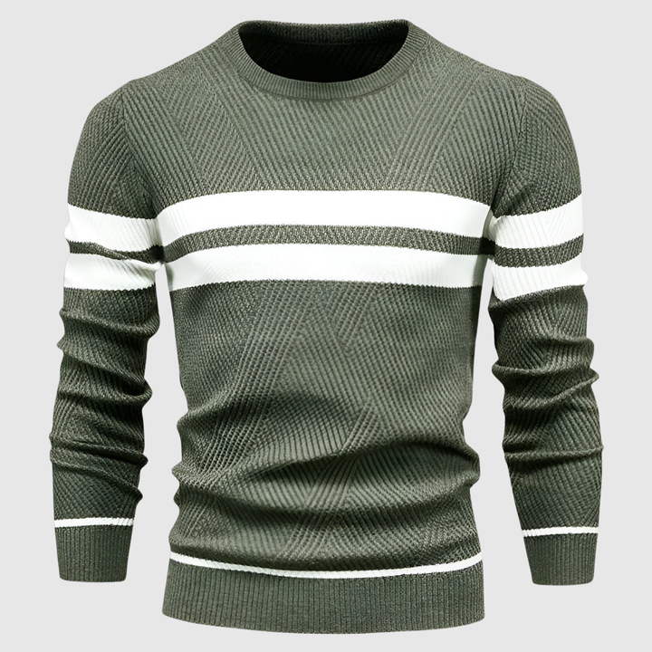 Klaus – Adīta džemperis ar kontrastējošām svītrām