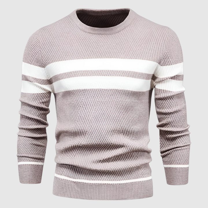 Klaus – Adīta džemperis ar kontrastējošām svītrām