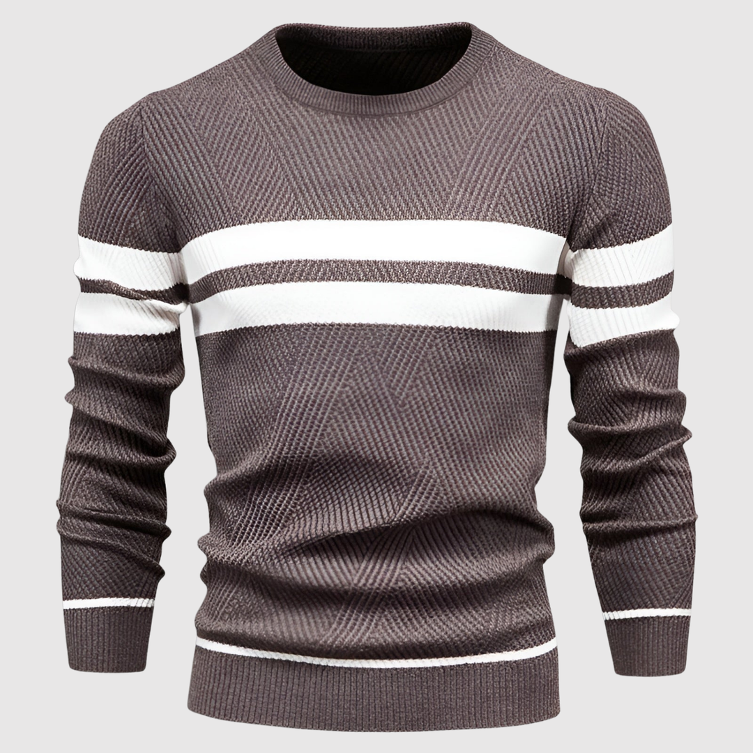 Klaus – Adīta džemperis ar kontrastējošām svītrām