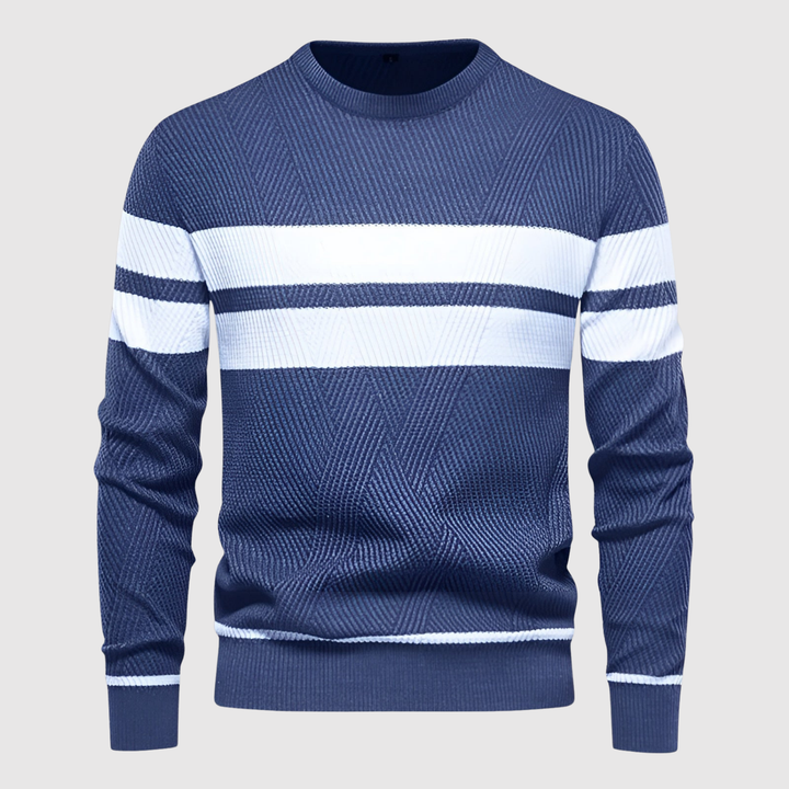 Klaus – Adīta džemperis ar kontrastējošām svītrām