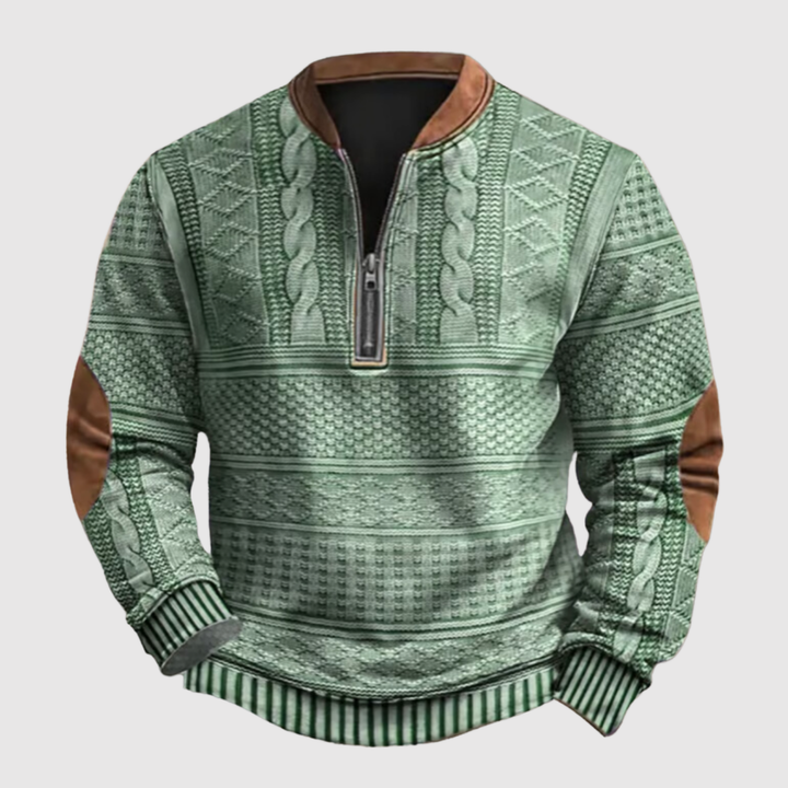 Klaus – Adīts džemperis ar rakstu un rāvējslēdzēja detaļu