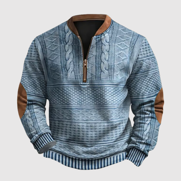 Klaus – Adīts džemperis ar rakstu un rāvējslēdzēja detaļu