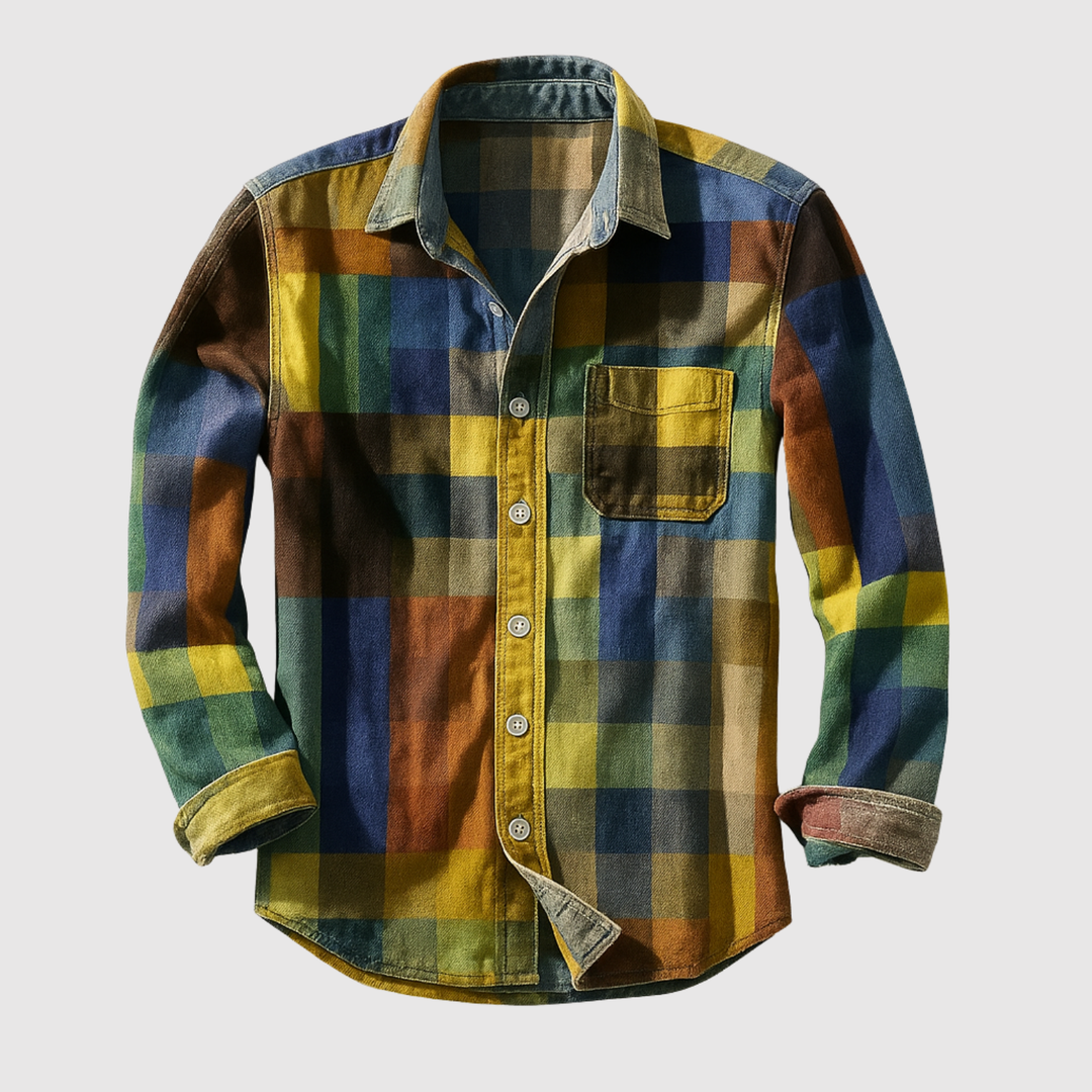 Emil - Vintage Krekls ar Varavīksnes Rakstu