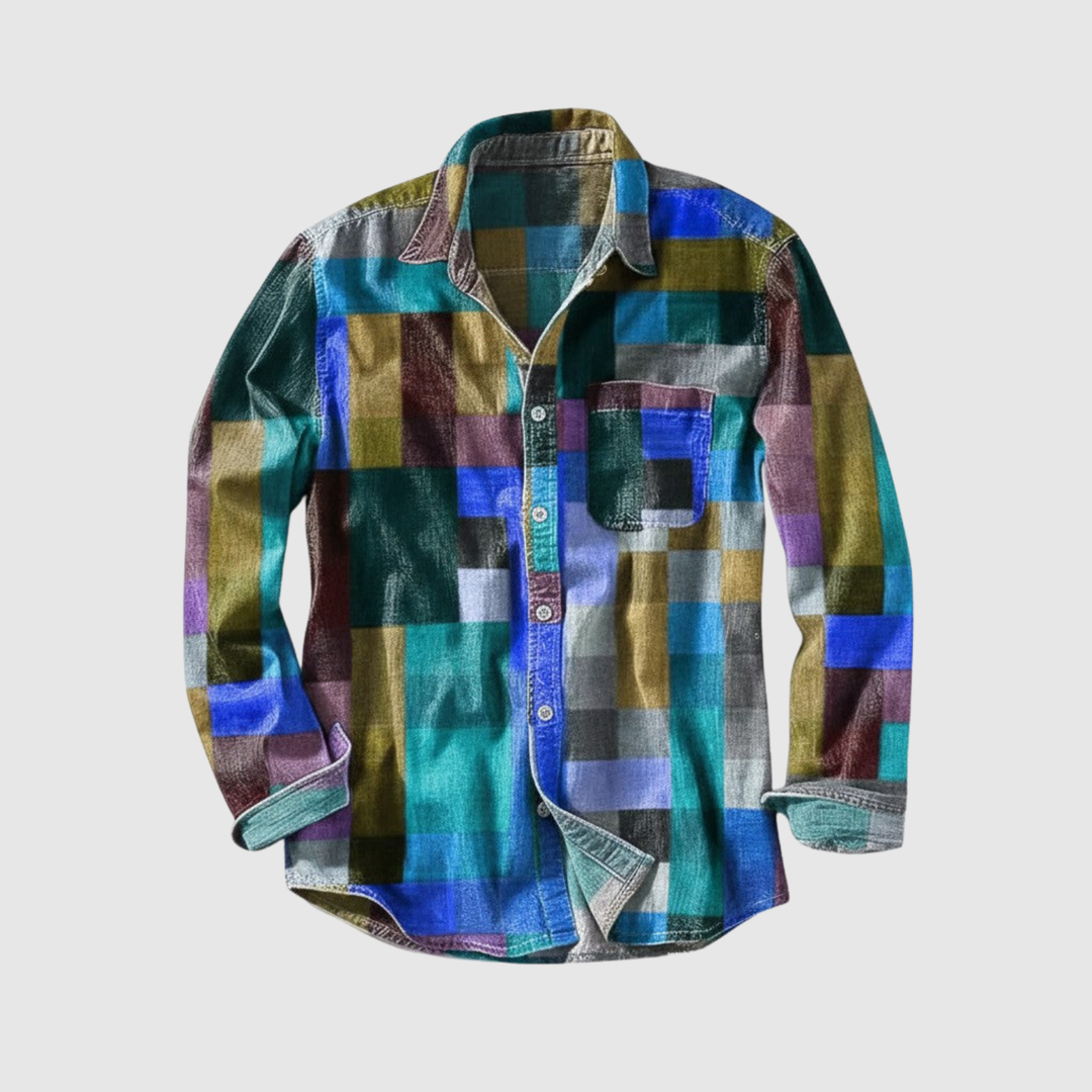 Emil - Vintage Krekls ar Varavīksnes Rakstu