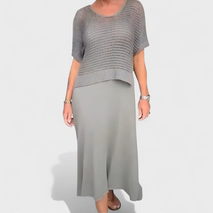 Klaudija - Vasaras kleita ar adītu augšu