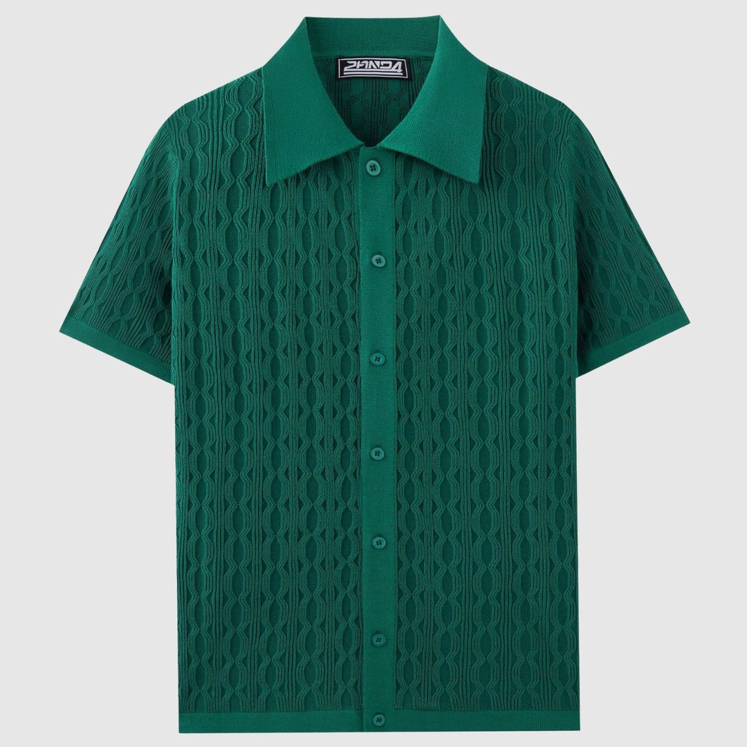 Emils – Moderns īsām piedurknēm adīts krekls ar stilīgu dizainu