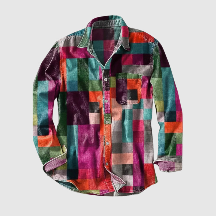 Emil - Vintage Krekls ar Varavīksnes Rakstu