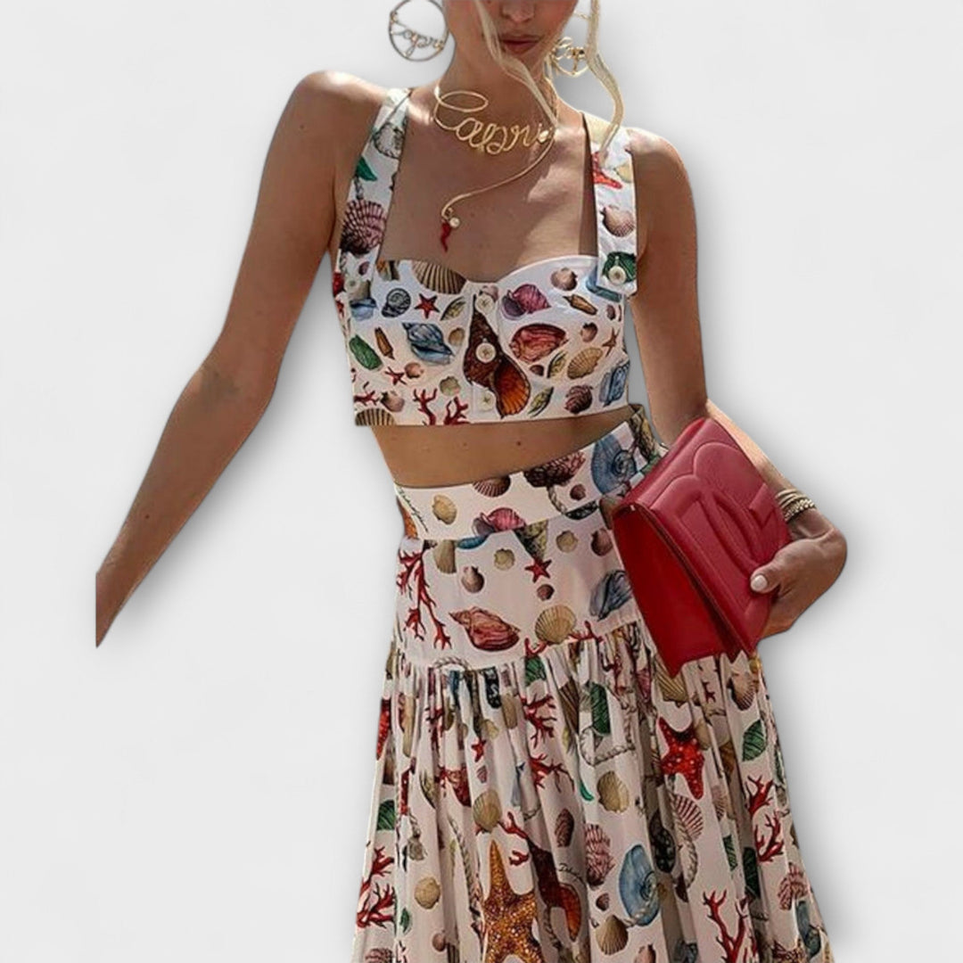 Heather - Stilīgs divdaļīgs komplekts ar svārkiem