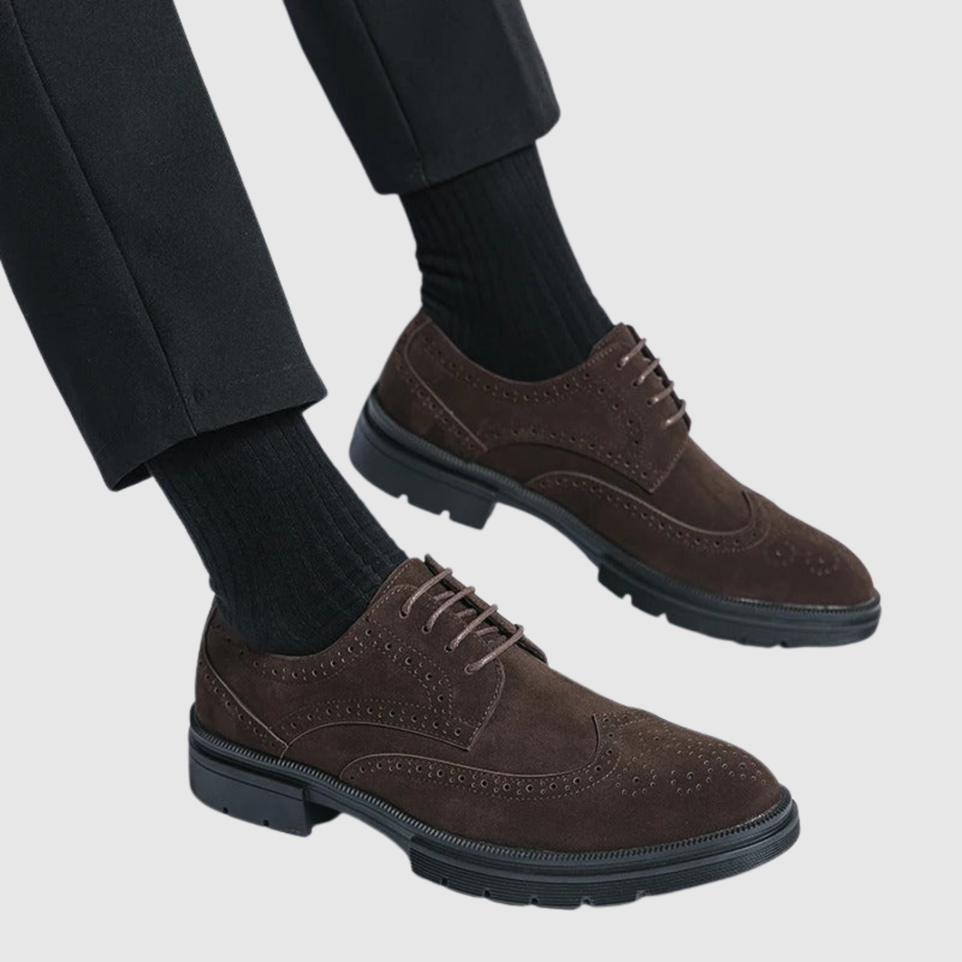 Mikkel – Klasiskas zamša vīriešu kurpes ar modernas zoles