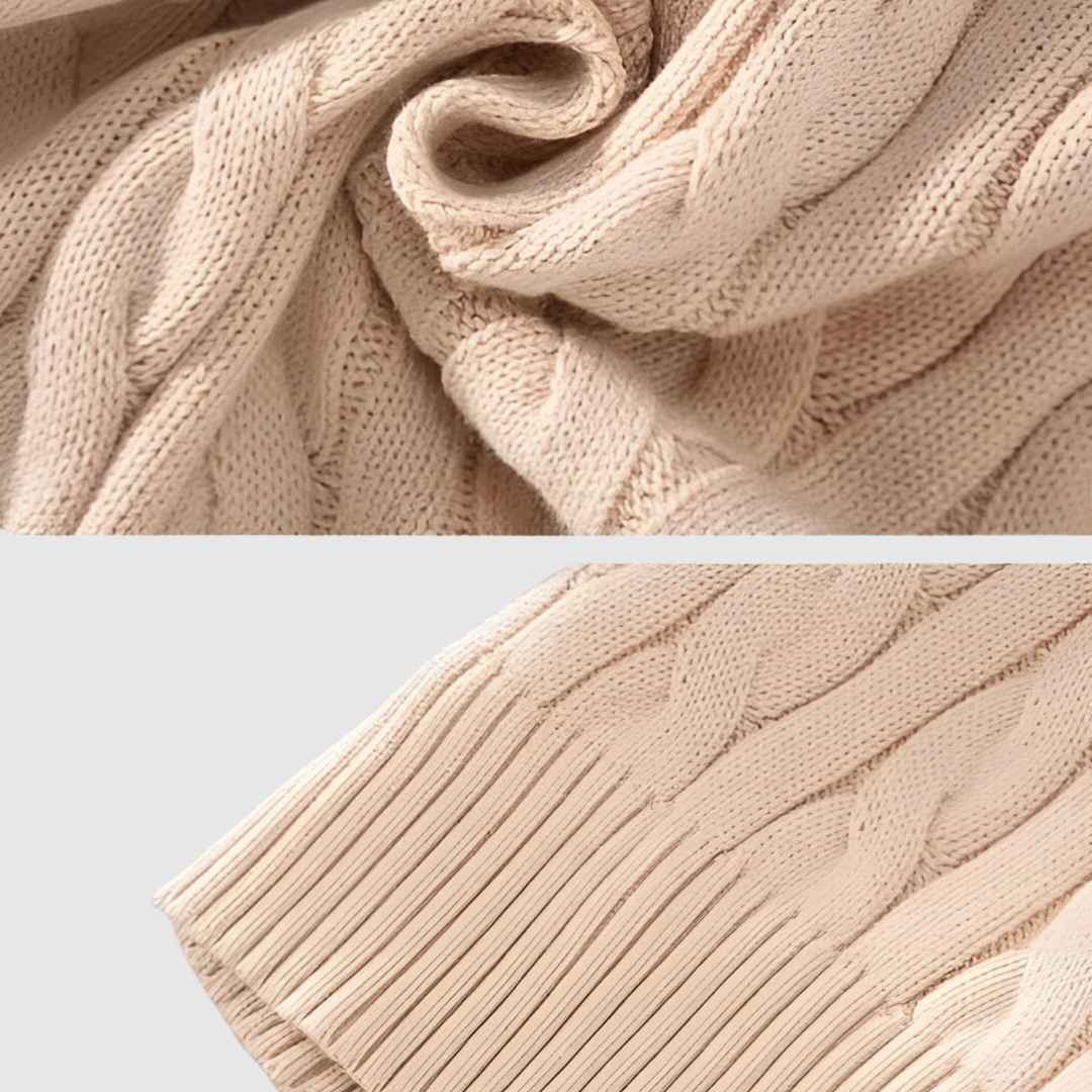 Klaus – Adīts kabelpuloveris ar V-veida kaklu