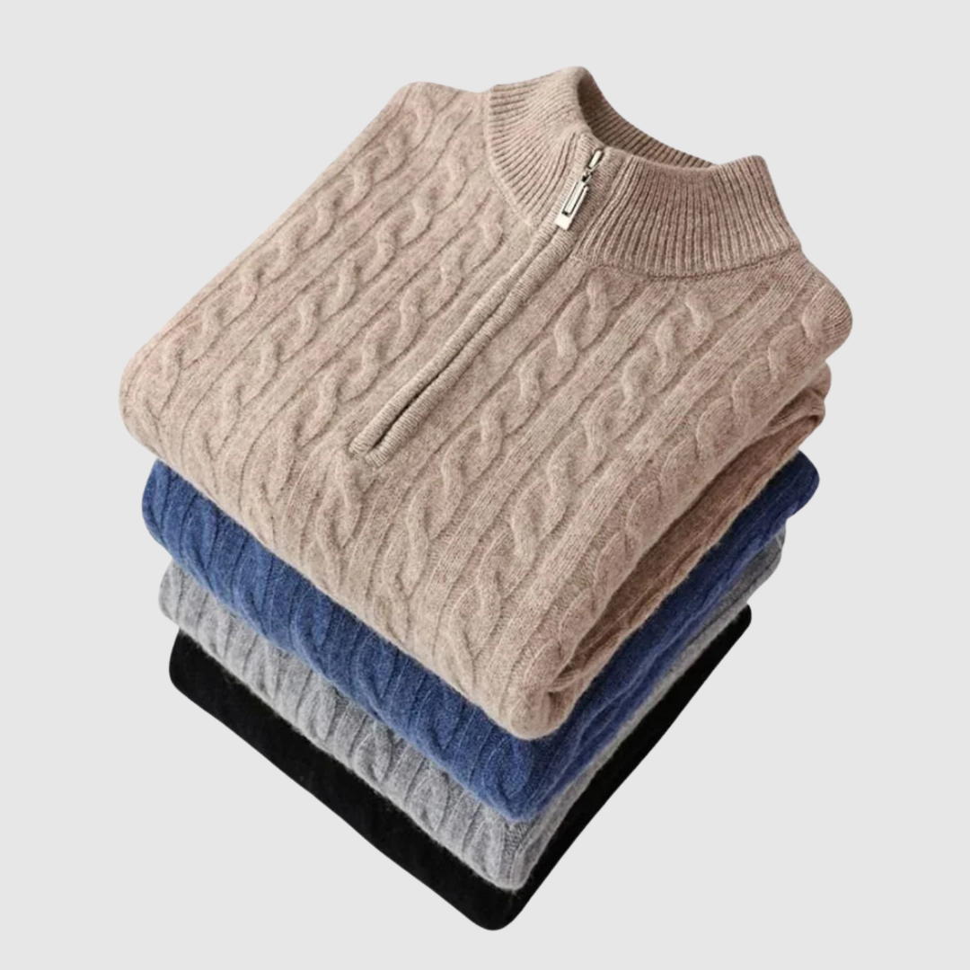 Klaus – Adīts kabelpuloveris ar V-veida kaklu