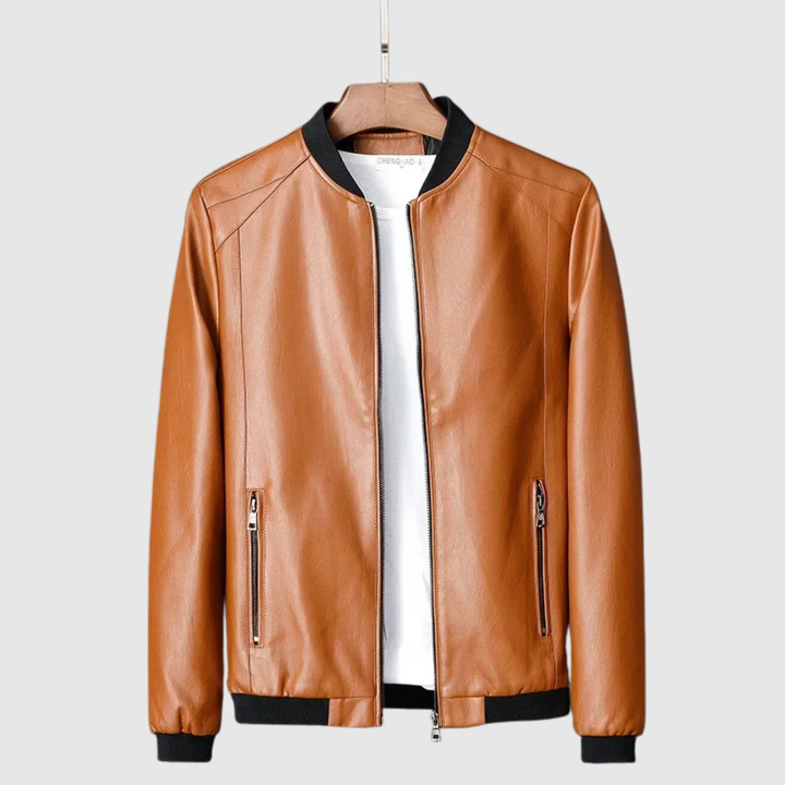 Søren – Vegāniska ādas jaka ar ribu apkakli